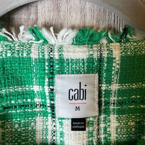 Cabi Women's Sophia Green Plaid Tweed Button Up Library Jacket Style #5653 - Picture 8 of 13
